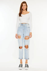 Open Pack Paperbag Mom Jeans Kancan